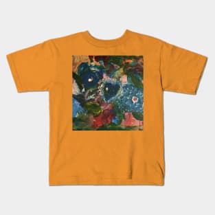 Morning Glories Surrounded by Neighboring Plants Kids T-Shirt